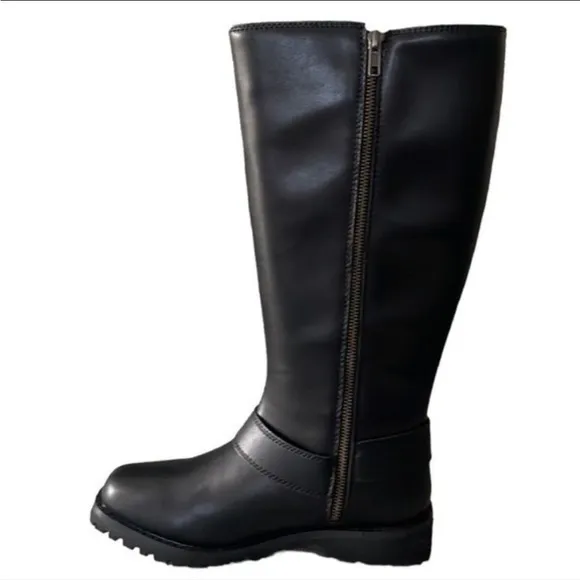 MILWAUKEE RIDERS WOMEN'S MR-BTL7005 BLACK LEATHER SIDE ZIP BOOTS SZ 9