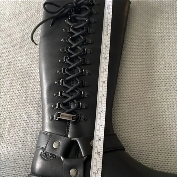 MILWAUKEE RIDERS WOMEN'S MR-BTL7005 BLACK LEATHER SIDE ZIP BOOTS SZ 9
