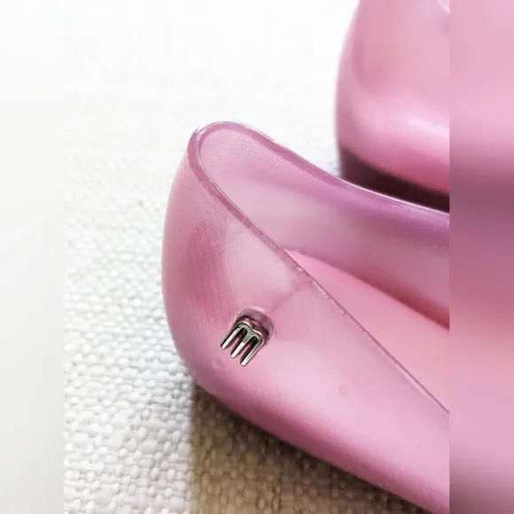 Mini Melissa X Barbie Ultragirl Collab Ballerinas / Flats in Pearly Pink Girls 3