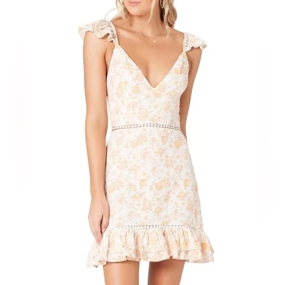 Mink Pink - Kiss the Stars MiniDress in Golden New with Tags
