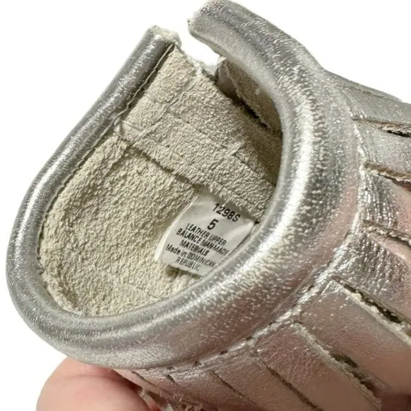 Minnetonka Kids Double Fringe Side Zip Moccasin Boots Metallic Silver