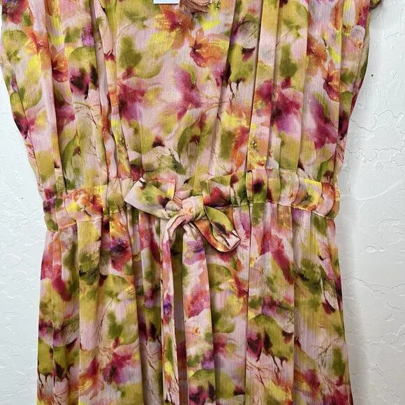 Misa Dress Misa Los Angeles Anouk Golden Flora Mix Flowing Wedding Date Size M