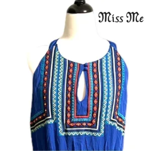 MISS ME MAXI DRESS (NWT) Embroidered Top Size Medium