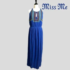 MISS ME MAXI DRESS (NWT) Embroidered Top Size Medium