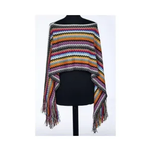 Missoni Fringed Geometric Fantasy Poncho Women Multicolor