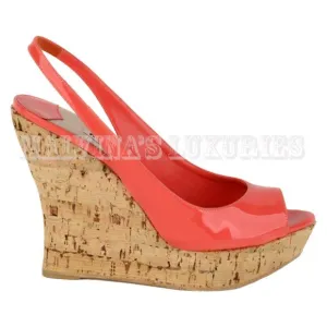 MIU MIU BY PRADA SHOES PLATFORM WEDGE OPEN TOE SLINGBACK SANDALS sz 40 / 10