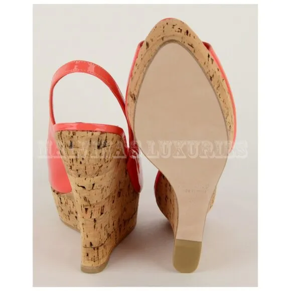 MIU MIU BY PRADA SHOES PLATFORM WEDGE OPEN TOE SLINGBACK SANDALS sz 40 / 10