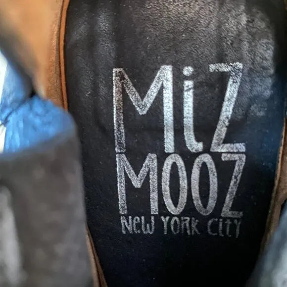 Miz Mooz Black Leather Knox Wedge Sandal | Size 38