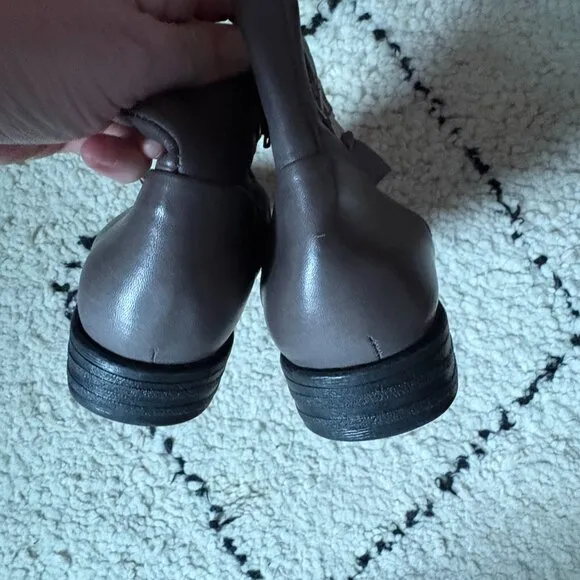 Miz Mooz Lucy gray ruched leather boots size 40 / 9–9.5 made in Portugal