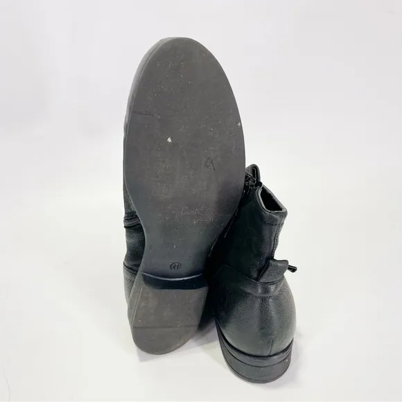 Miz Mooz WIDE Siggy Leather Buckle Strap Ankle Booties Distressed Zip Side
