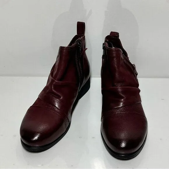 Miz Mooz Slinky Leather Side Zip Ankle Boots
