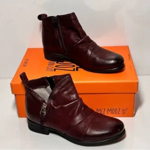 Miz Mooz Slinky Leather Side Zip Ankle Boots