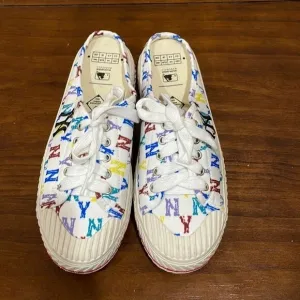 MLB Playball Canvas Monogram New York Yankees Slip on Mules US 5.5 - runs big