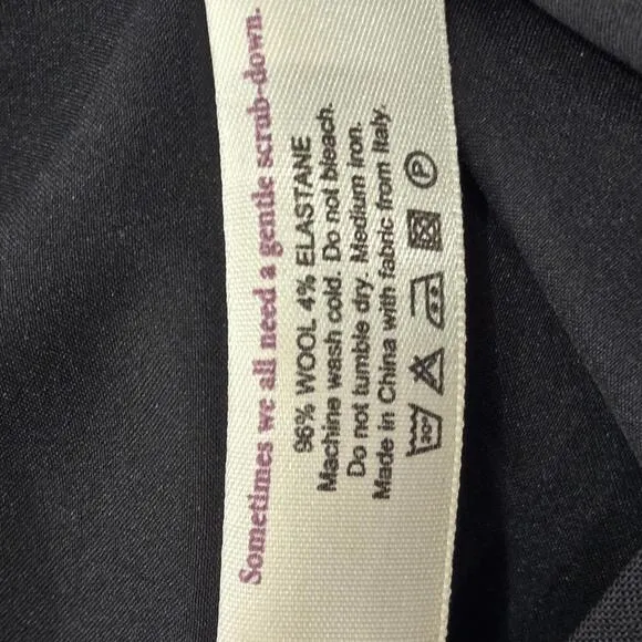 MM LaFleur Cobble Hill Classic Black Pencil Skirt 96% Wool Washable Size 12