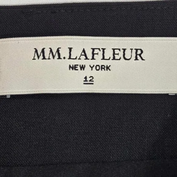 MM LaFleur Cobble Hill Classic Black Pencil Skirt 96% Wool Washable Size 12