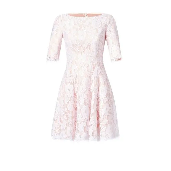 Monique Lhuillier Ivory Blushing Envy Lace Dress $495