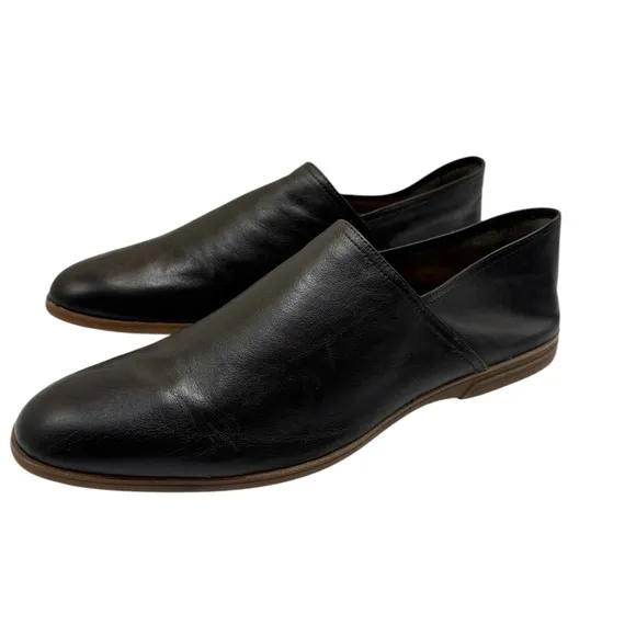 Moral Code Men's Black Leather Slip-On Shoes Size 11