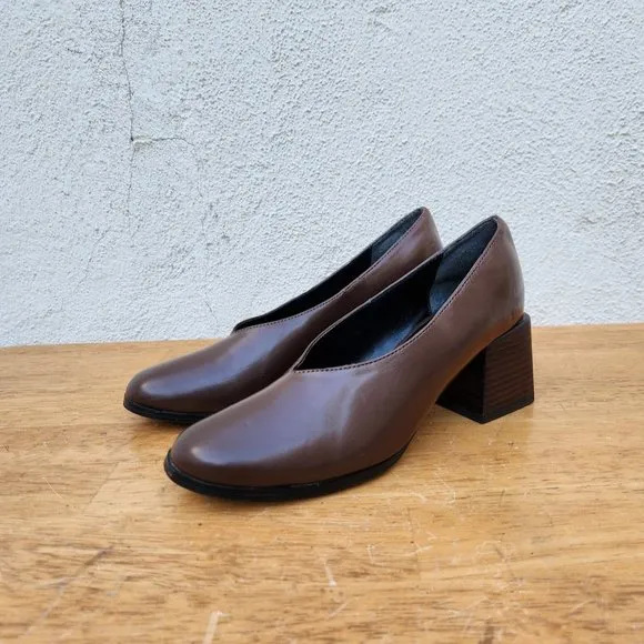 MOUSSY Brown Leather Heels