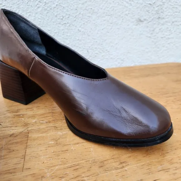 MOUSSY Brown Leather Heels