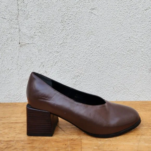 MOUSSY Brown Leather Heels