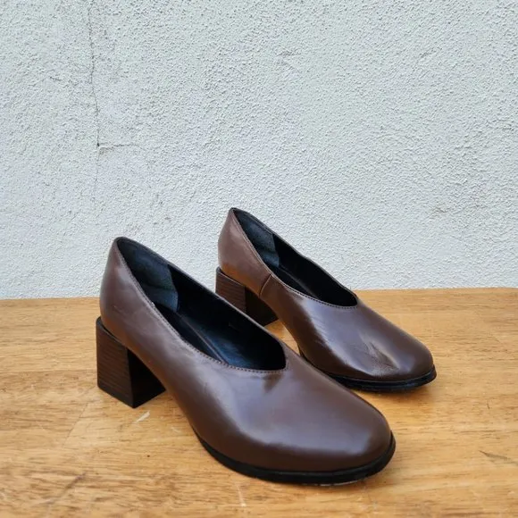 MOUSSY Brown Leather Heels