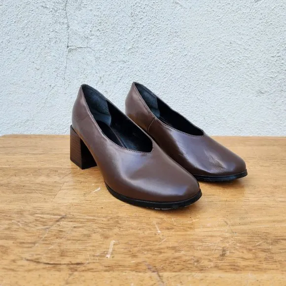 MOUSSY Brown Leather Heels