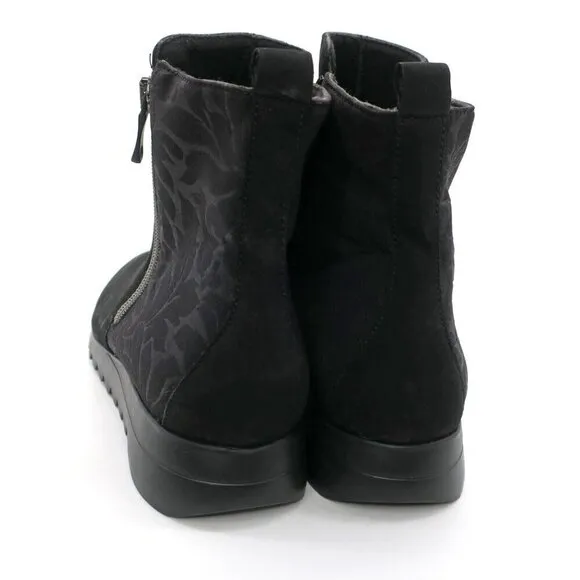 Munro Boots Ashcroft Nubuck Black Ankle Bootie Double Side Zip Women's 9M