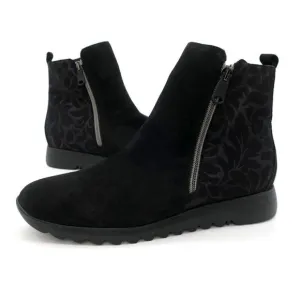 Munro Boots Ashcroft Nubuck Black Ankle Bootie Double Side Zip Women's 9M