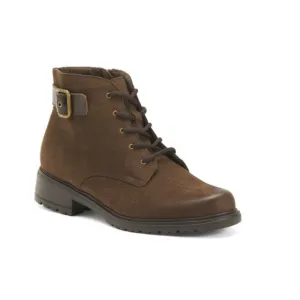 MUNRO Brown Nubuck Leather Bradley Lace Up Boots