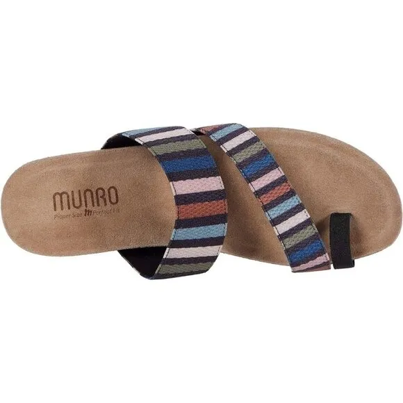 Munro Sandals Aries Multi Stripe Slip On Shoes