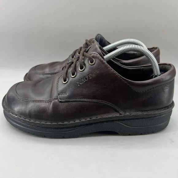 Naot Apron Round Toe Oxford Men Size 9 US, 43 EU Brown Leather Comfort Low Shoes
