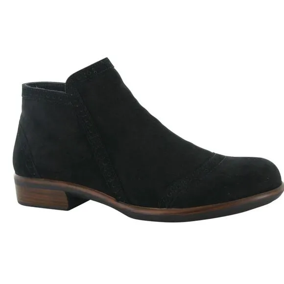 Naot Nefasi Womens Black Velvet Nubuck Side Zip Ankle Boots Size 42 US 11-11.5