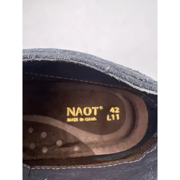 Naot Nefasi Womens Black Velvet Nubuck Side Zip Ankle Boots Size 42 US 11-11.5