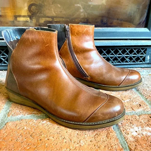 Naot Loyal Brown Leather Ankle Boot Bootie SZ 10 EU 41