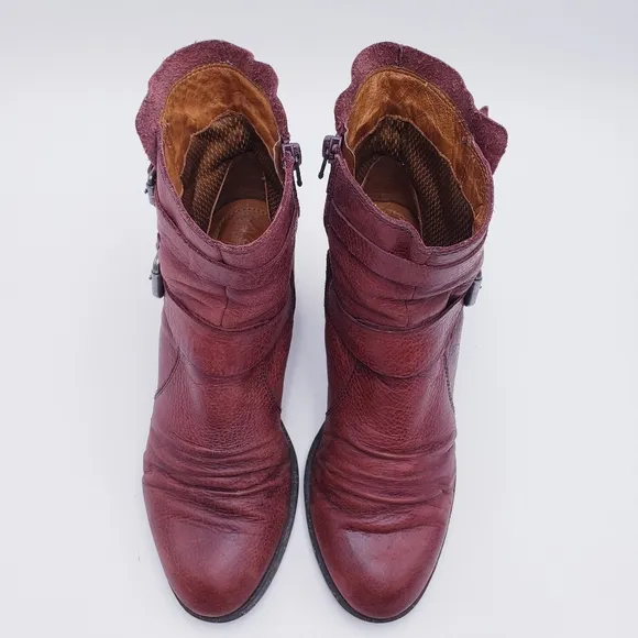 Naya Virtue Distressed Leather Ankle Boots Buckle Anthropologie Size 9.5