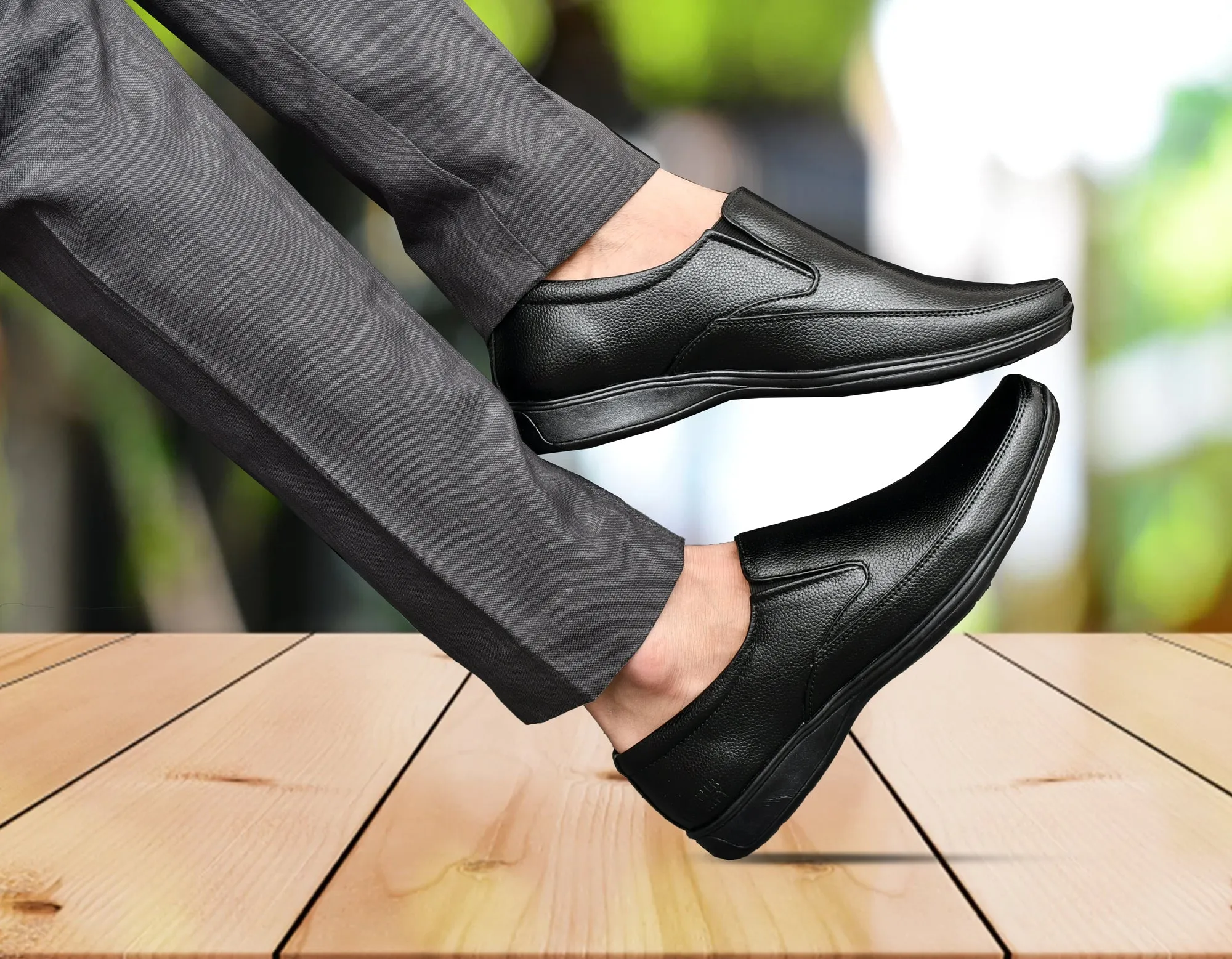 Neat Slit Clean Look Moccasins for Men  Black