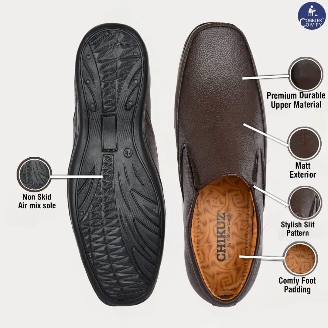 Neat Slit Clean Look Moccasins for Men  Coffee