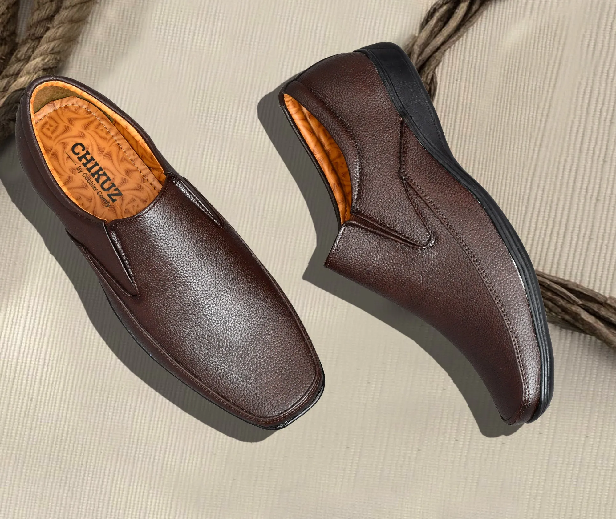 Neat Slit Clean Look Moccasins for Men  Coffee