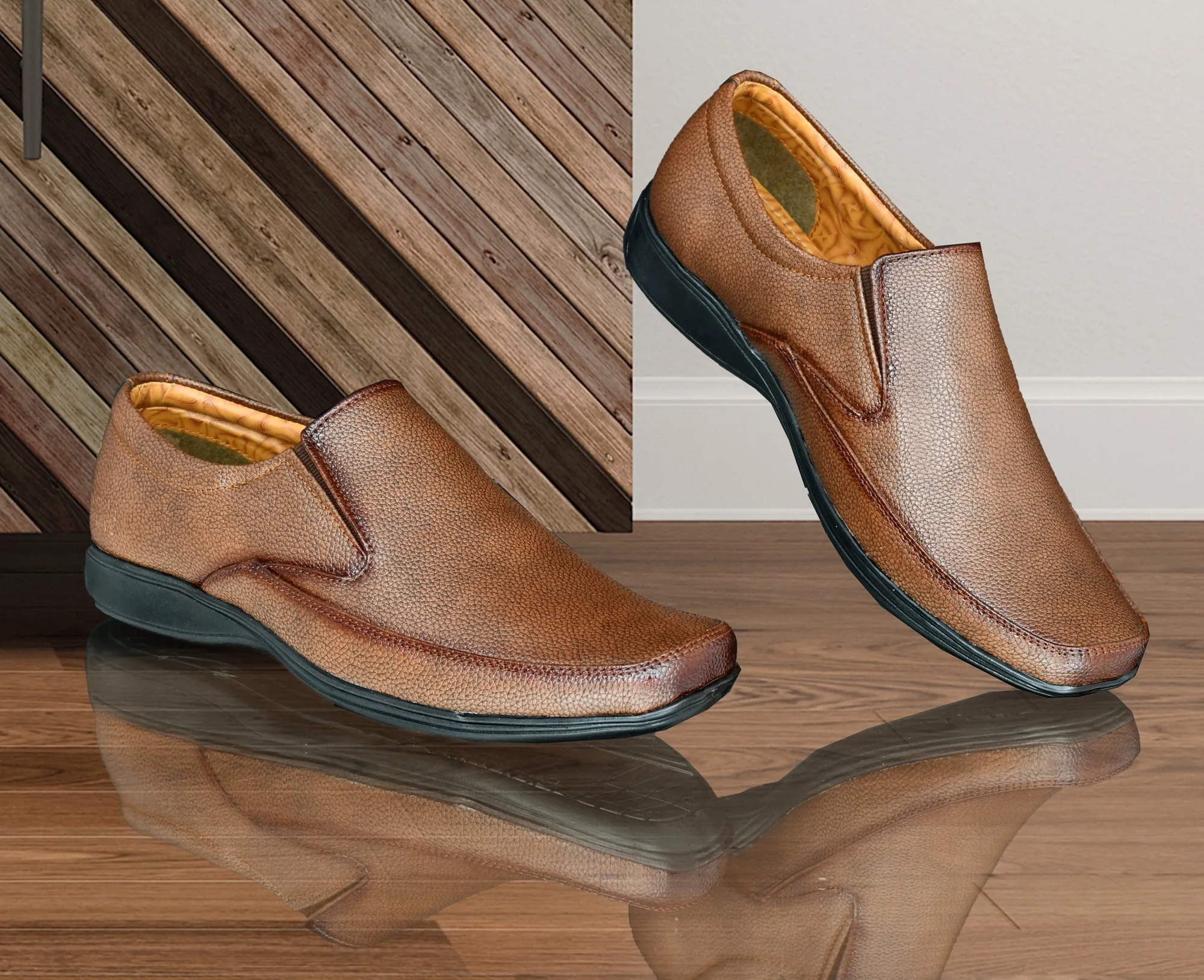Neat Slit Clean Look Moccasins for Men  Tan