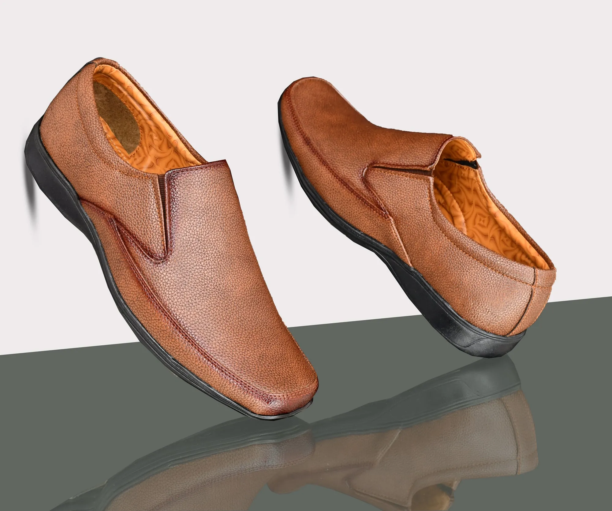 Neat Slit Clean Look Moccasins for Men  Tan