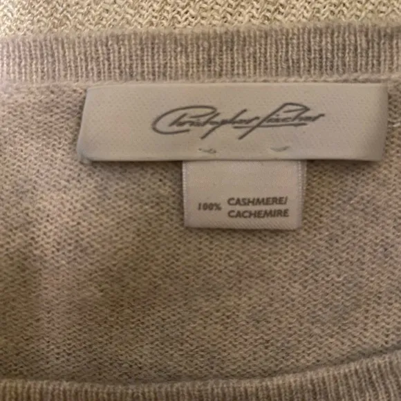 Neiman Marcus Christoper Fischer Boat Neck Gray Cashmere Sweater Bell Sleeve XS