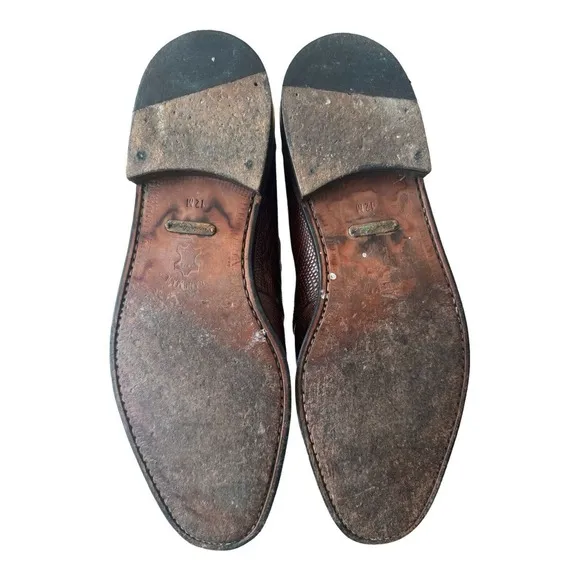 Neiman Marcus Genuine Lizard Men’s Brown Oxford Shoes - Men’s Size 12