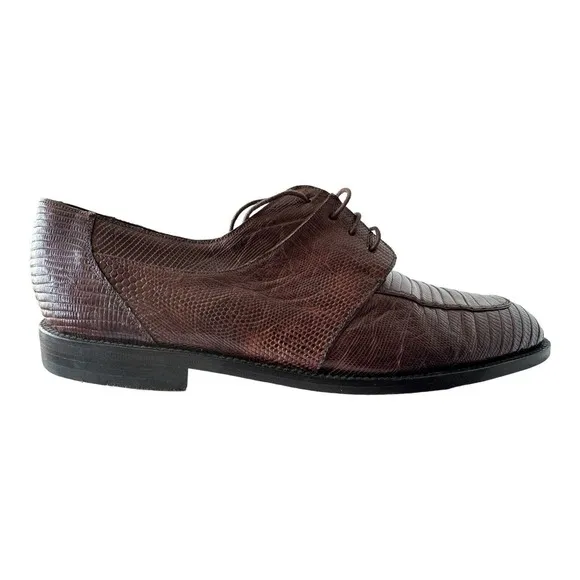 Neiman Marcus Genuine Lizard Men’s Brown Oxford Shoes - Men’s Size 12