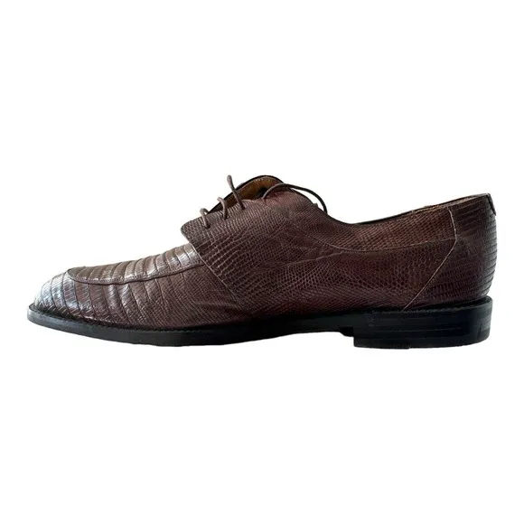 Neiman Marcus Genuine Lizard Men’s Brown Oxford Shoes - Men’s Size 12