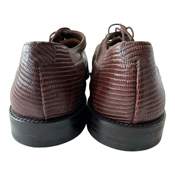 Neiman Marcus Genuine Lizard Men’s Brown Oxford Shoes - Men’s Size 12