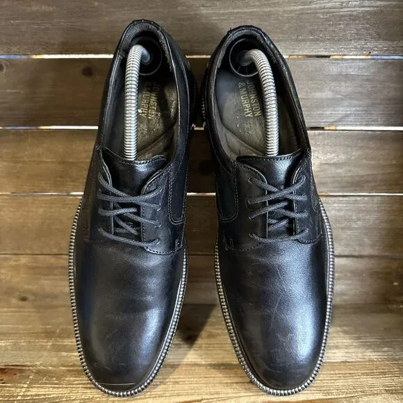New‎ $145 Men's Johnston &amp; Murphy Brown Stratford Plain Toe Derby Shoes Size 9 M