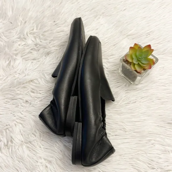 NEW $205 Eileen Fisher Sim Nappa Black leather loafers flats women size 5.5