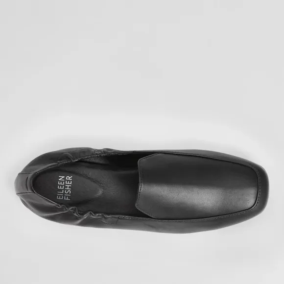 NEW $205 Eileen Fisher Sim Nappa Black leather loafers flats women size 5.5