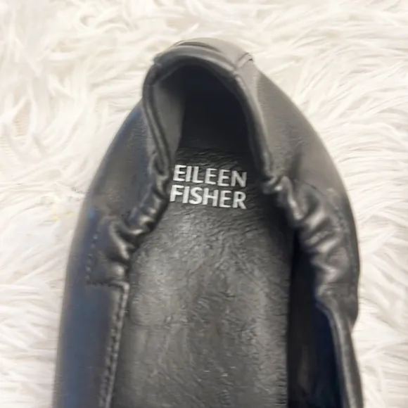 NEW $205 Eileen Fisher Sim Nappa Black leather loafers flats women size 5.5