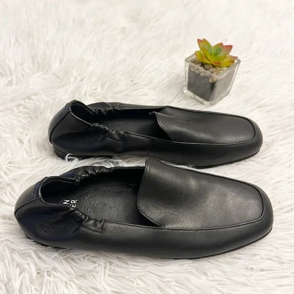 NEW $205 Eileen Fisher Sim Nappa Black leather loafers flats women size 5.5